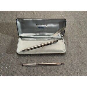 Vintage 50s Cross Sterling Silver Pen & Pencil Set 1950s Retro Elegant Wedding